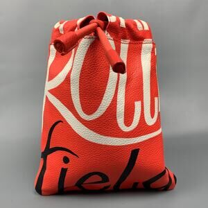 BURBERRY PRORSUM Spring 2015 Size S Coral & White Pebble Grain Leather Pouch Bag
